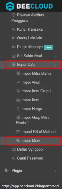Cara Import Merk pada Beecloud