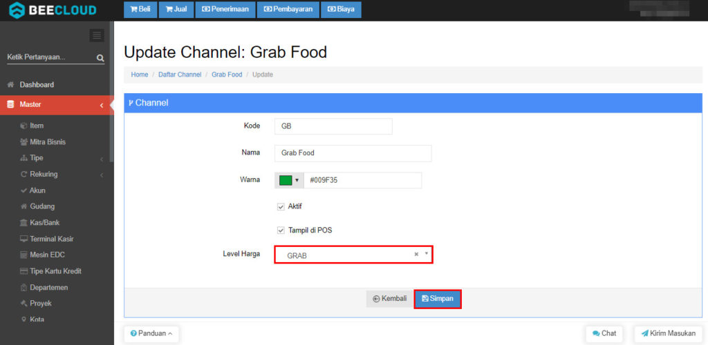 Aktifkan Level Harga Per Channel