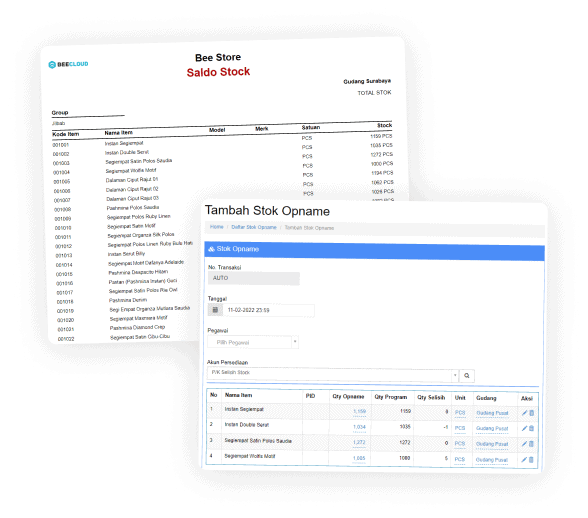 laporan stok dan opname aplikasi pembukuan online shop