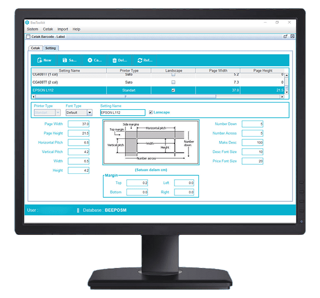 Gambar Beepos Desktop Minimarket Print Label Barcode