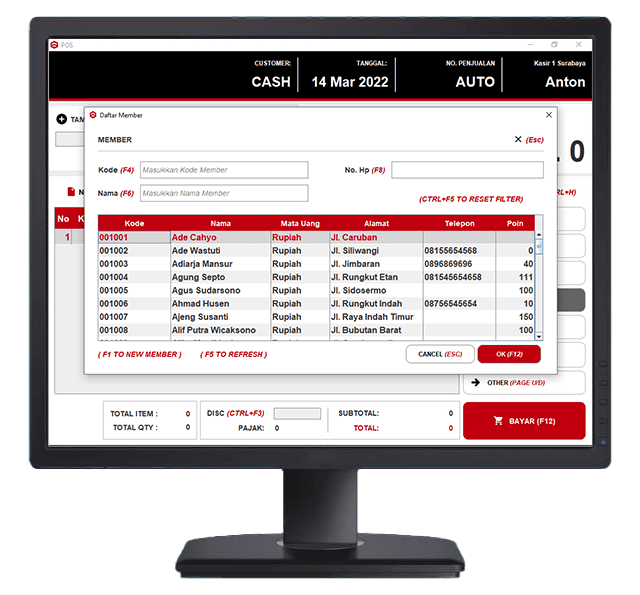 Mesin Kasir Minimarket - Daftar Member gambar