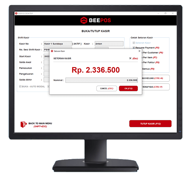 screenshot Sistem Kasir Minimarket - Setoran Buta