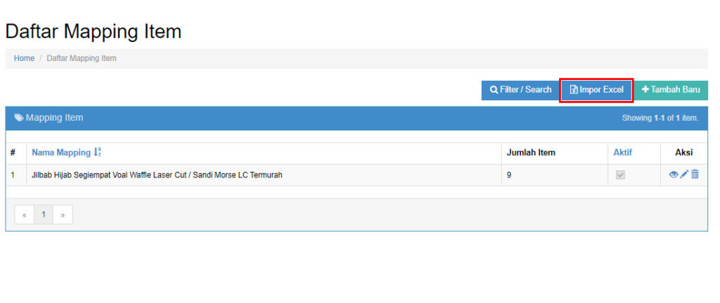 Import Mapping Item E-Commerce