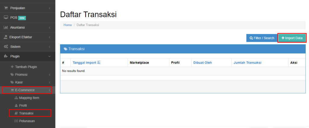 Import Transaksi E-Commerce - Beecloud