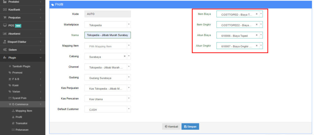 Setting Awal Plugin E-Commerce - Beecloud