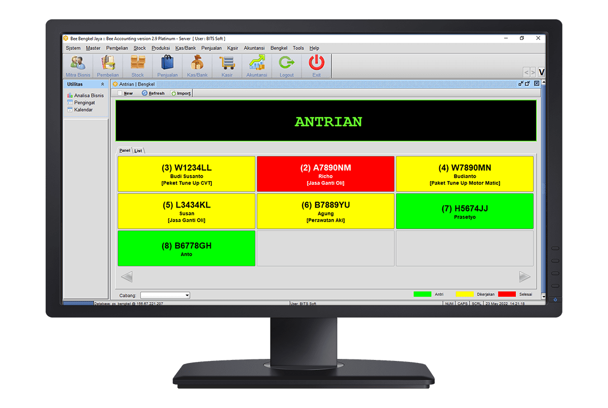 01 Beeaccounting Software Bengkel Tampilan Antrian Service