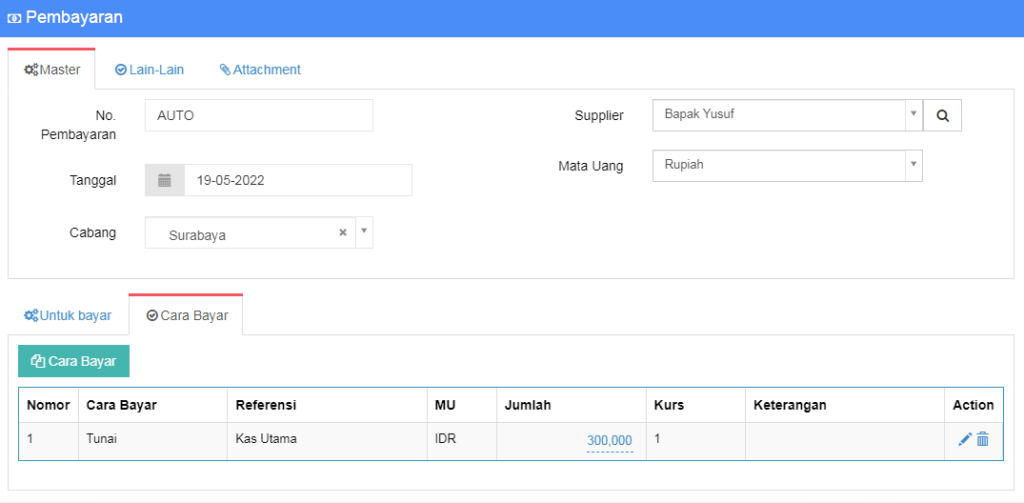 Pembayaran Hutang Cicilan di Beecloud