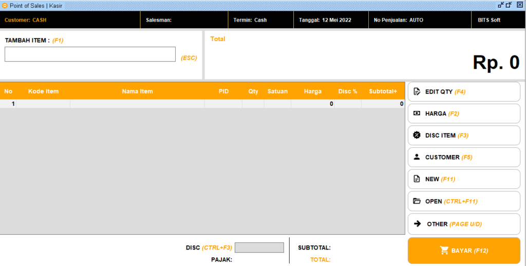 Tampilan Pos Kasir Beeaccounting