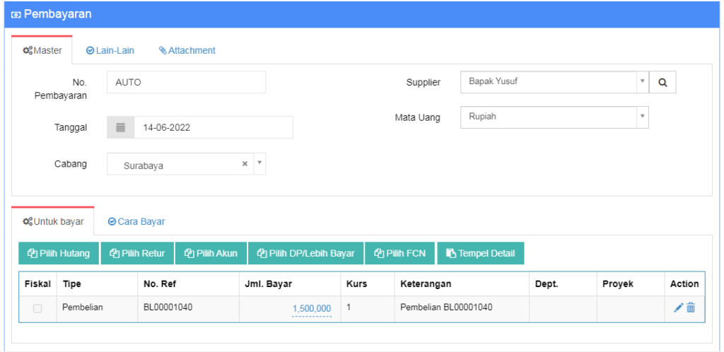 Pembayaran Menggunakan Giro Beecloud