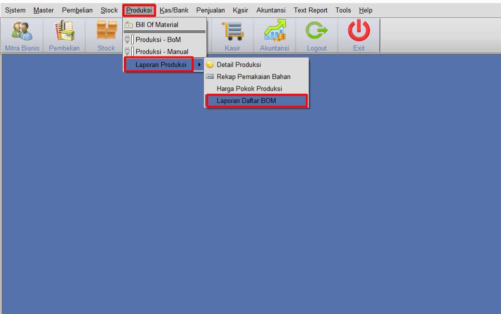 Laporan Daftar BOM (Bill of Material)