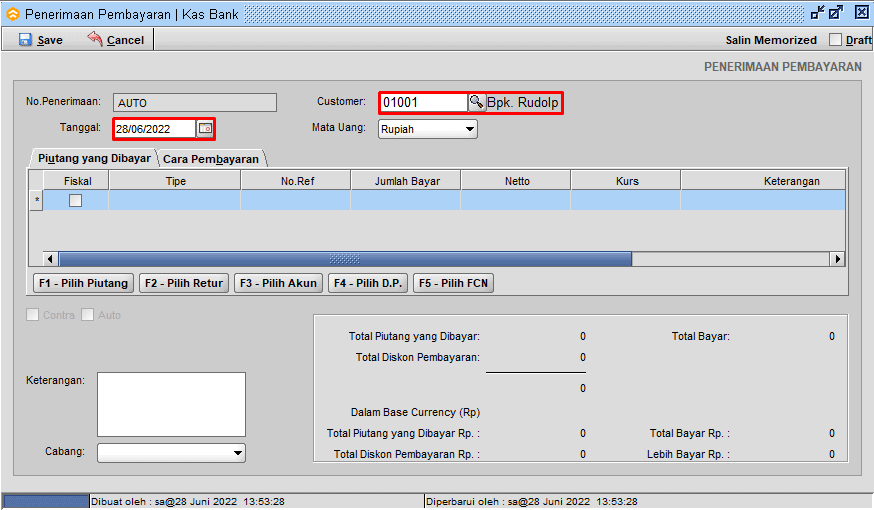 Atur Customer Dan Setting Tanggal