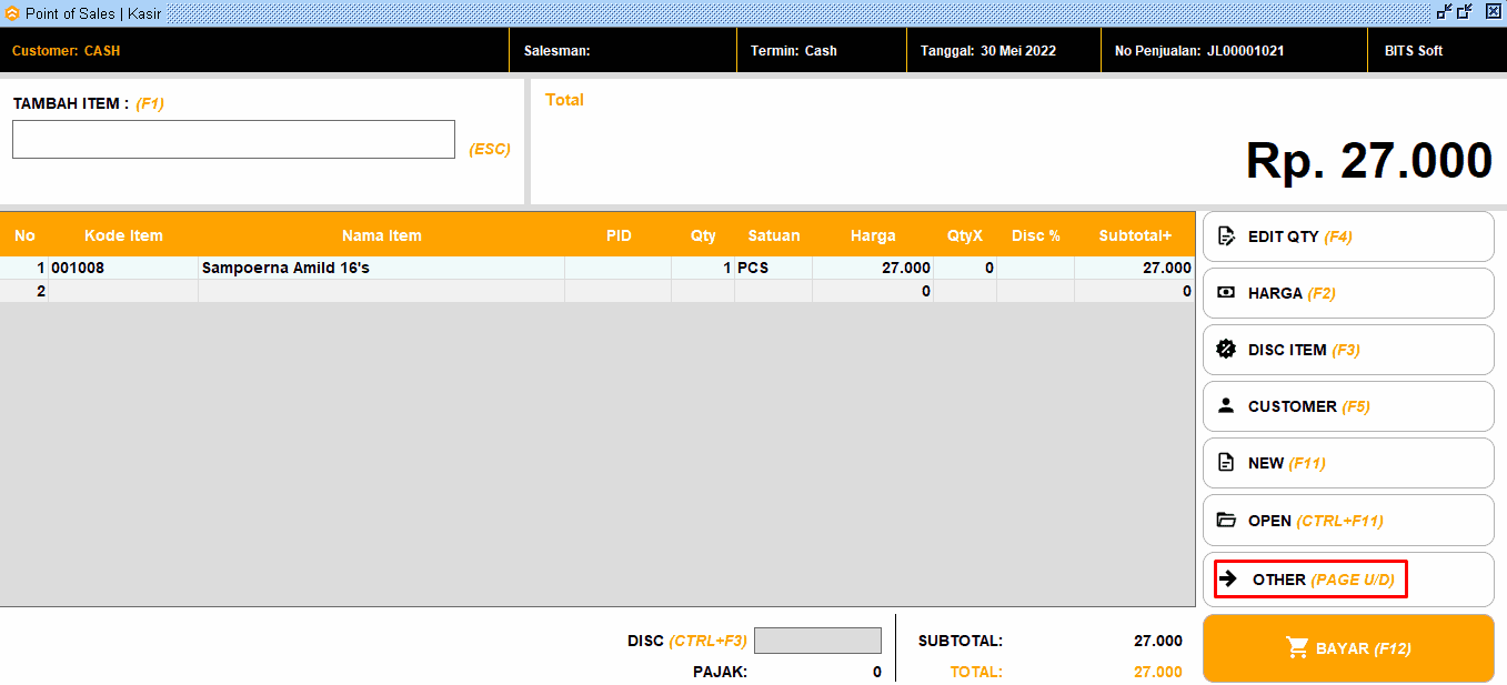 Daftar Transaksi, Void Transaksi dan Reprint Transaksi Kasir Beeaccounting