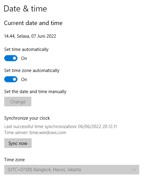 Setting Terupdate
