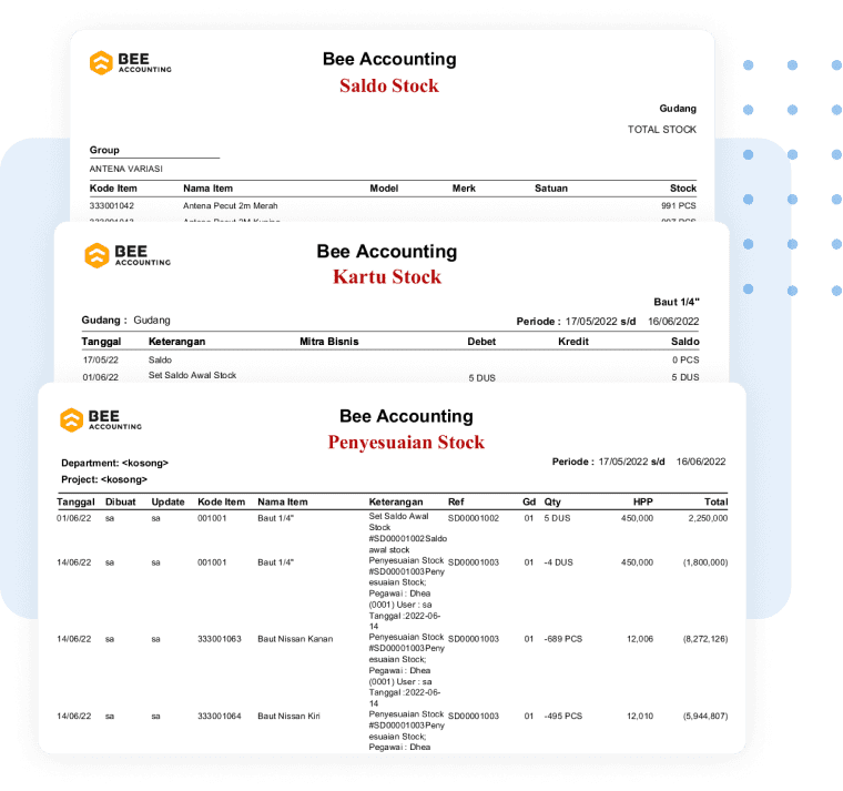 Laporan Stok Lengkap dari Bee Memudahkan Pembukuan Usaha