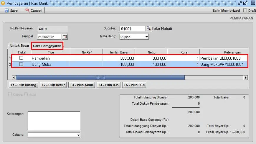 Order Pembelian Dengan DP / Uang Muka di BeeAccounting