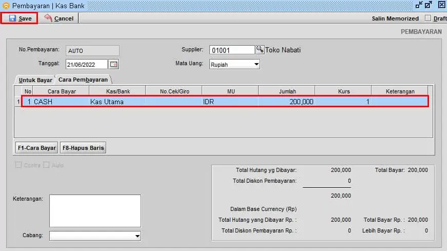 Order Pembelian Dengan DP / Uang Muka di BeeAccounting