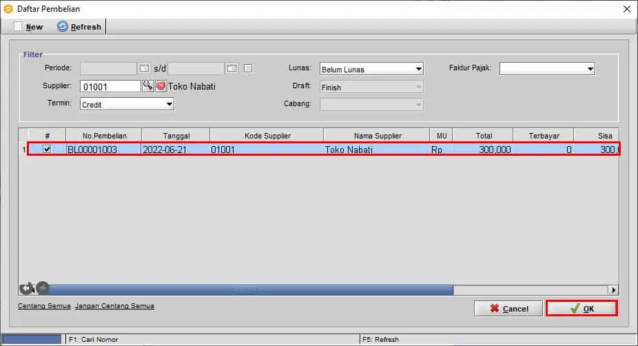 Order Pembelian Dengan DP / Uang Muka di BeeAccounting