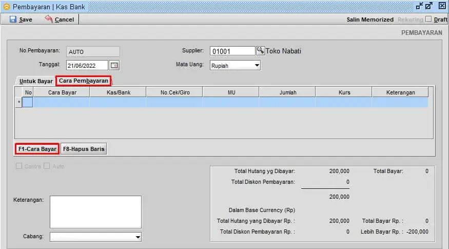 Order Pembelian Dengan DP / Uang Muka di BeeAccounting