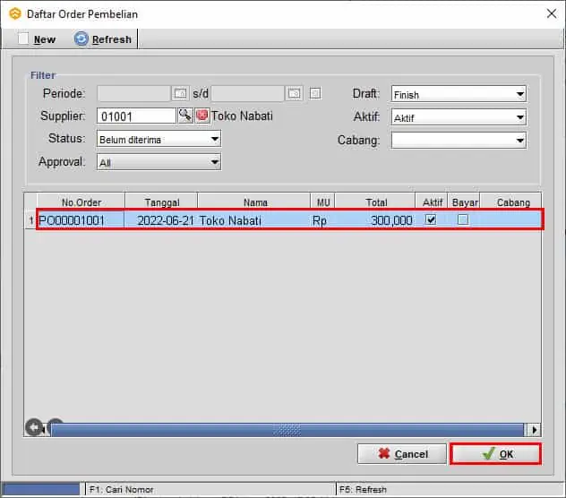 Order Pembelian Dengan DP / Uang Muka di BeeAccounting