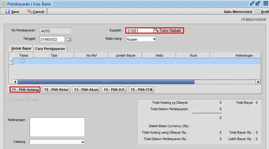Order Pembelian Dengan DP / Uang Muka di BeeAccounting