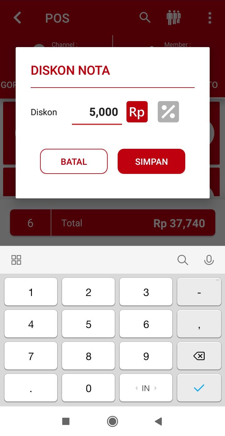 Panduan Input Penjualan Dengan Diskon Nota Beepos Mobile