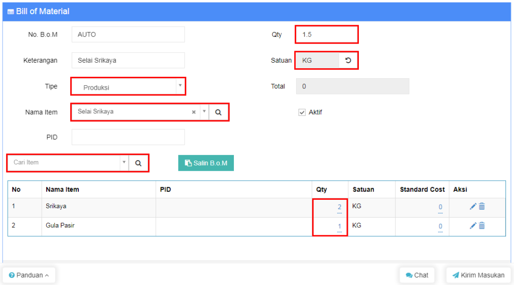 Cara Membuat BoM (Bill Of Material) Beecloud