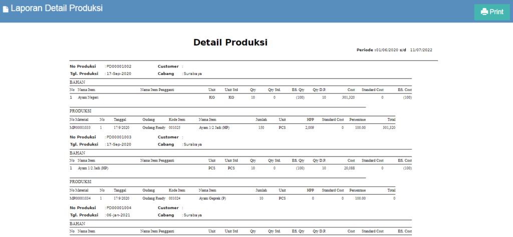 Cara Melihat Laporan Produksi Beecloud