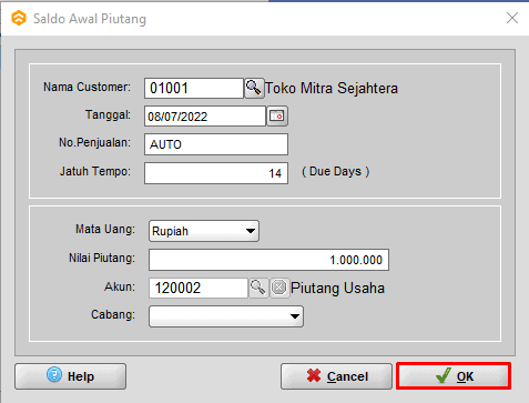 Klik Ok Jika Sudah Selesai