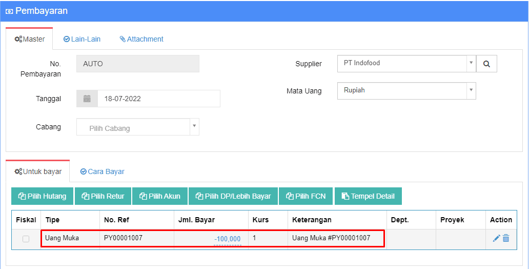 Pembayaran Hutang Menggunakan Lebih Bayar Beecloud