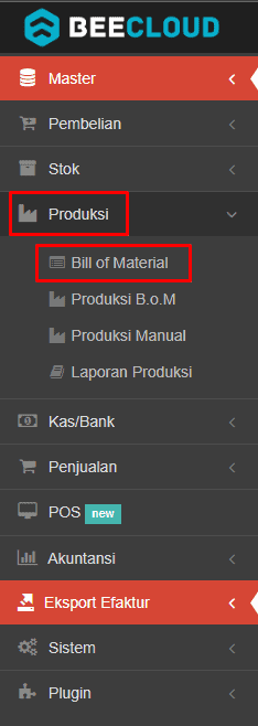 Masuk Menu Bill Of Material