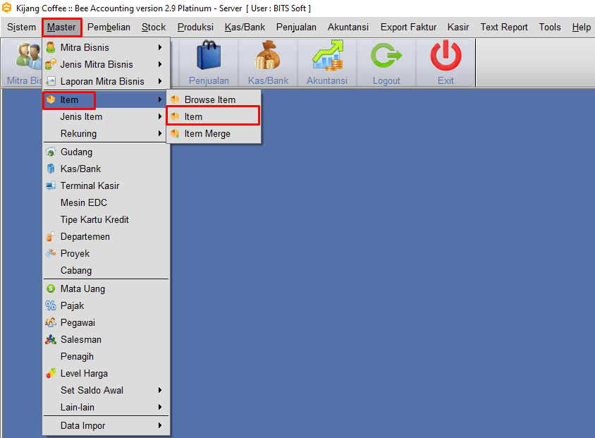 Masuk Menu Master 1