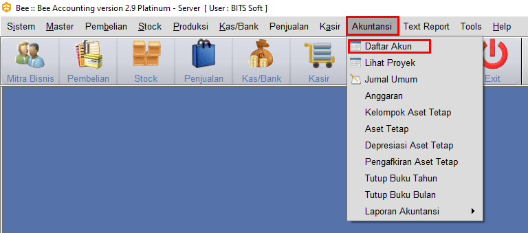 Akses Menu Daftar Akun