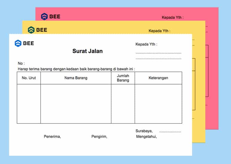 Warna Kertas Rangkap Surat Jalan