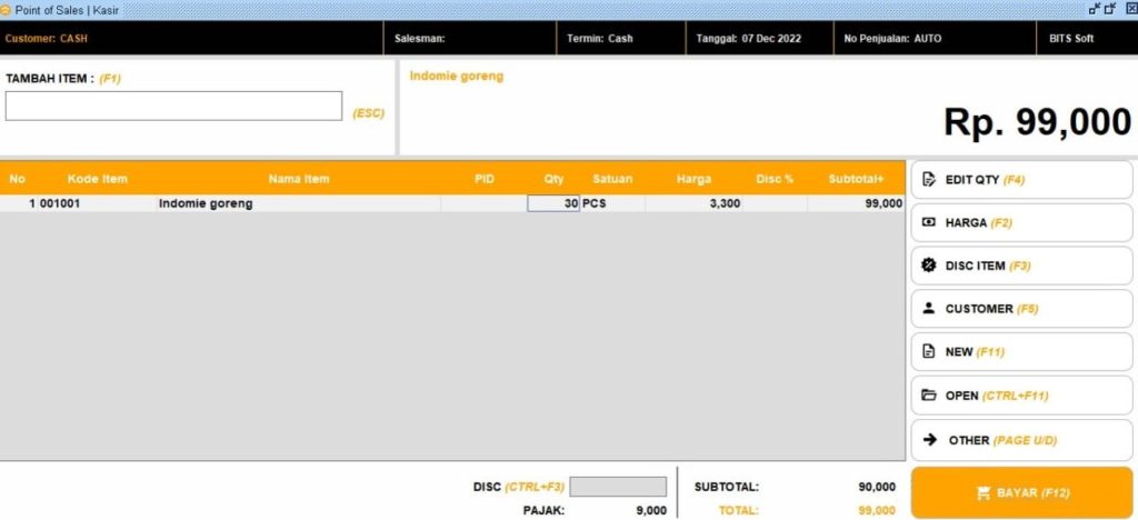 Pengaturan Qty Item Tergabung dan Terpisah Pada POS Beeaccounting (Merger QTY POS)