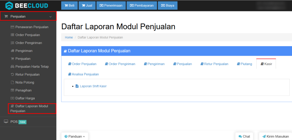 Cara Melihat Laporan Shift Kasir Pada Beepos