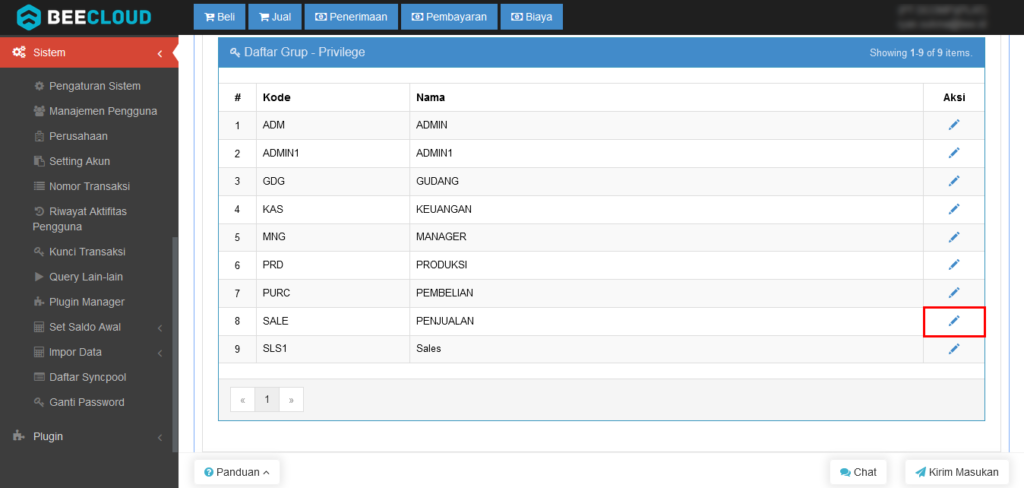 Setting Hak Akses Reprint di Manajemen Pengguna Pada Beepos Desktop