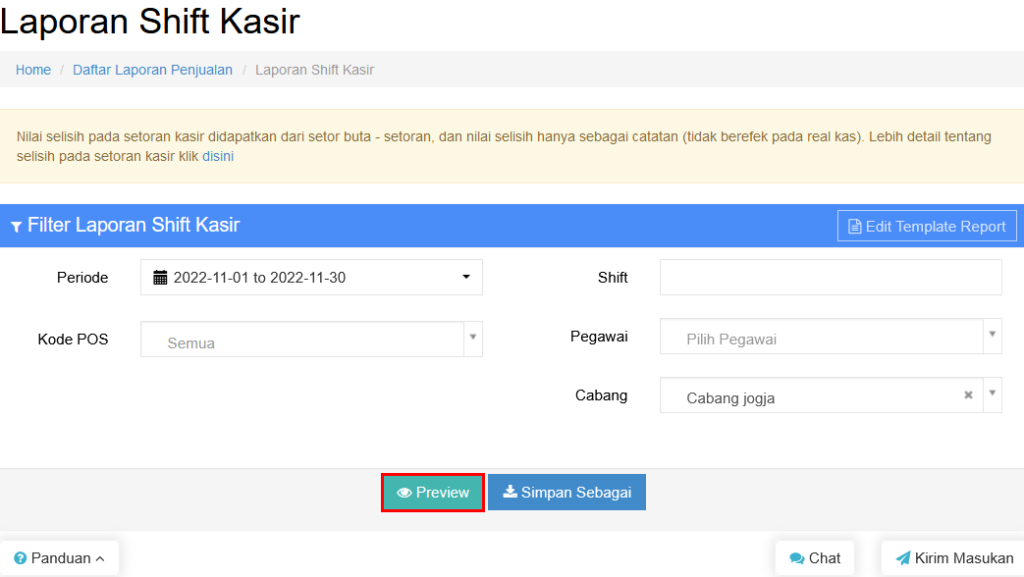Cara Melihat Laporan Shift Kasir Pada Beepos