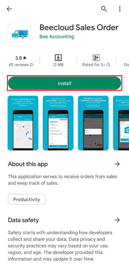 Install Sales Order Mobile