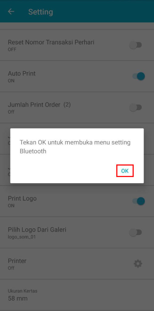 Pengaturan Printer Sales Order Mobile