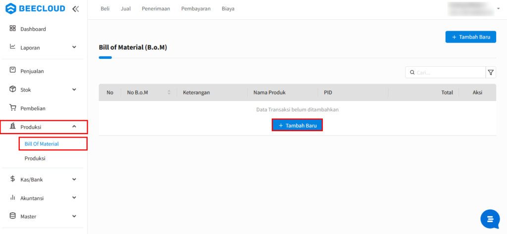 Cara Membuat Bill Of Material (B.O.M) Beecloud 3.0