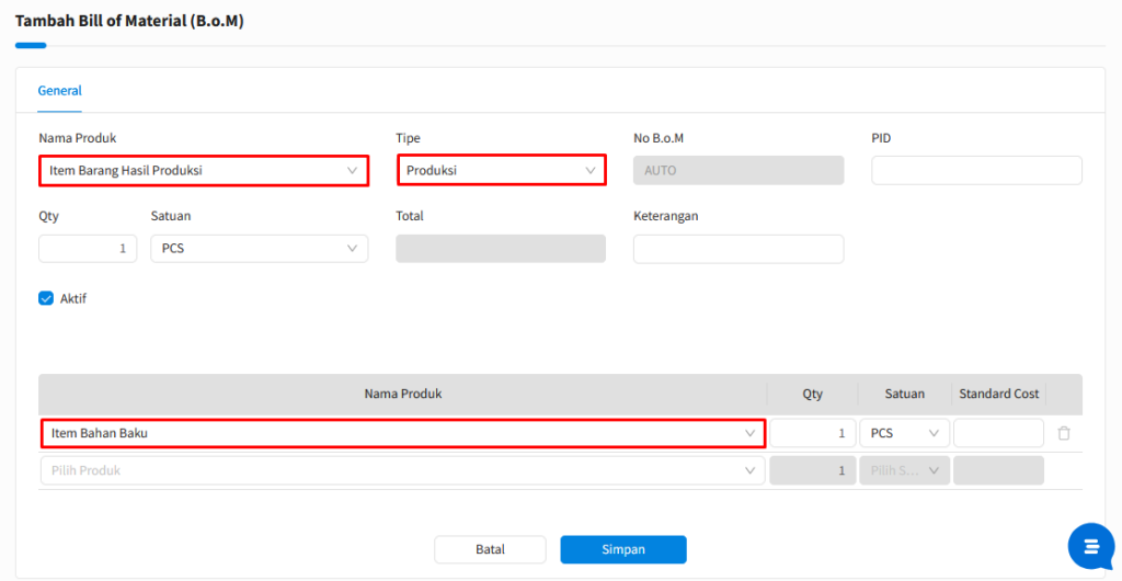 Cara Membuat Bill Of Material (B.O.M) Beecloud 3.0