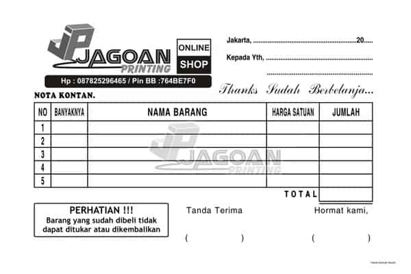 13 Contoh Nota Pembelian dan Cara Membuatnya Lengkap