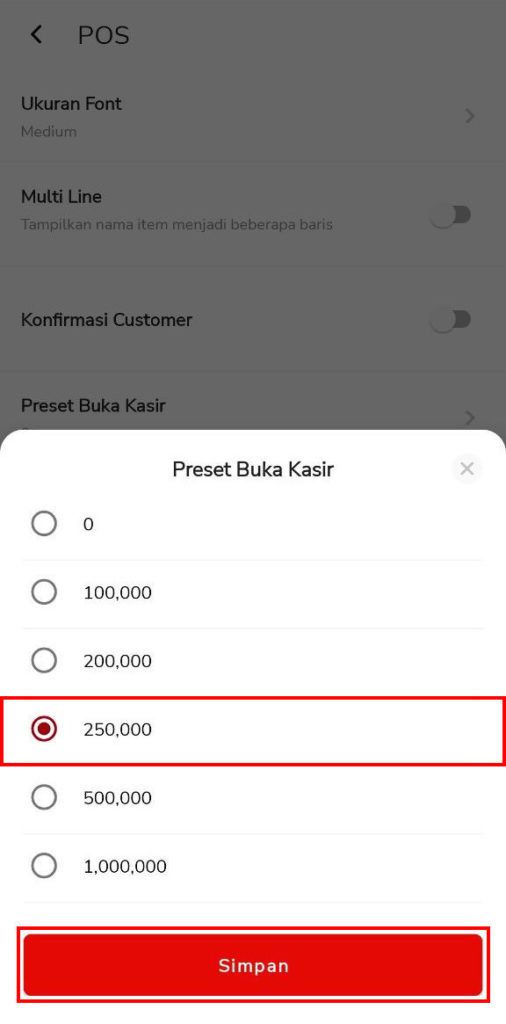 Buka Kasir & Setting Modal Kasir (Resto) Beepos Mobile 2.0