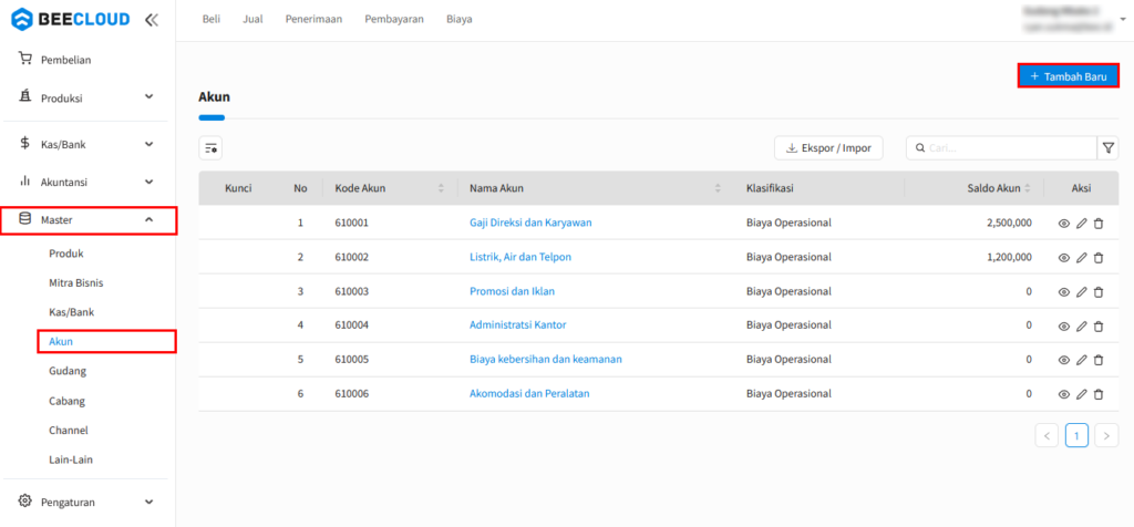 Cara Memasukan Biaya Administrasi Bank Beecloud 3.0