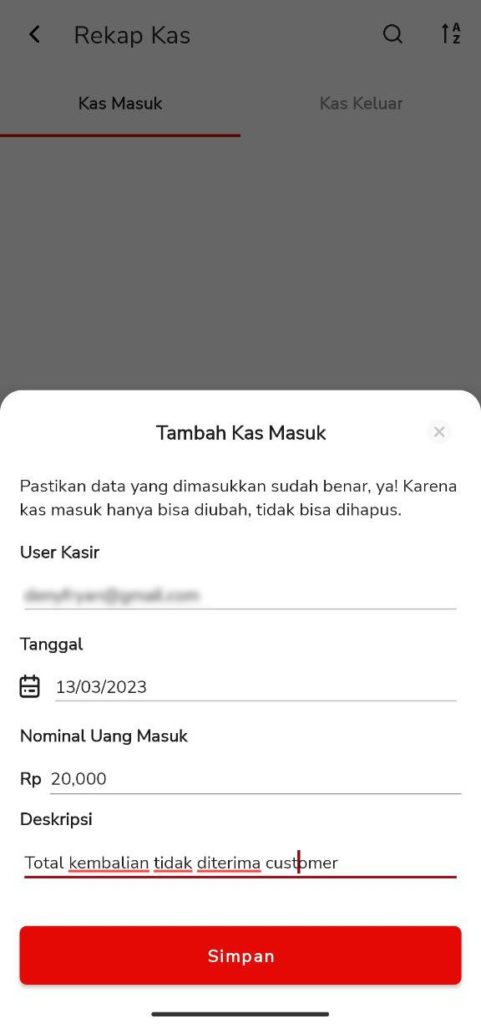 Cara Menambahkan Kas Masuk Beepos Mobile v2.0