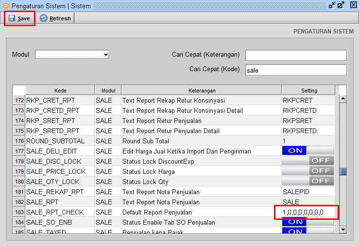 Gambar 5. Edit > Save Cklstsalerpt5
