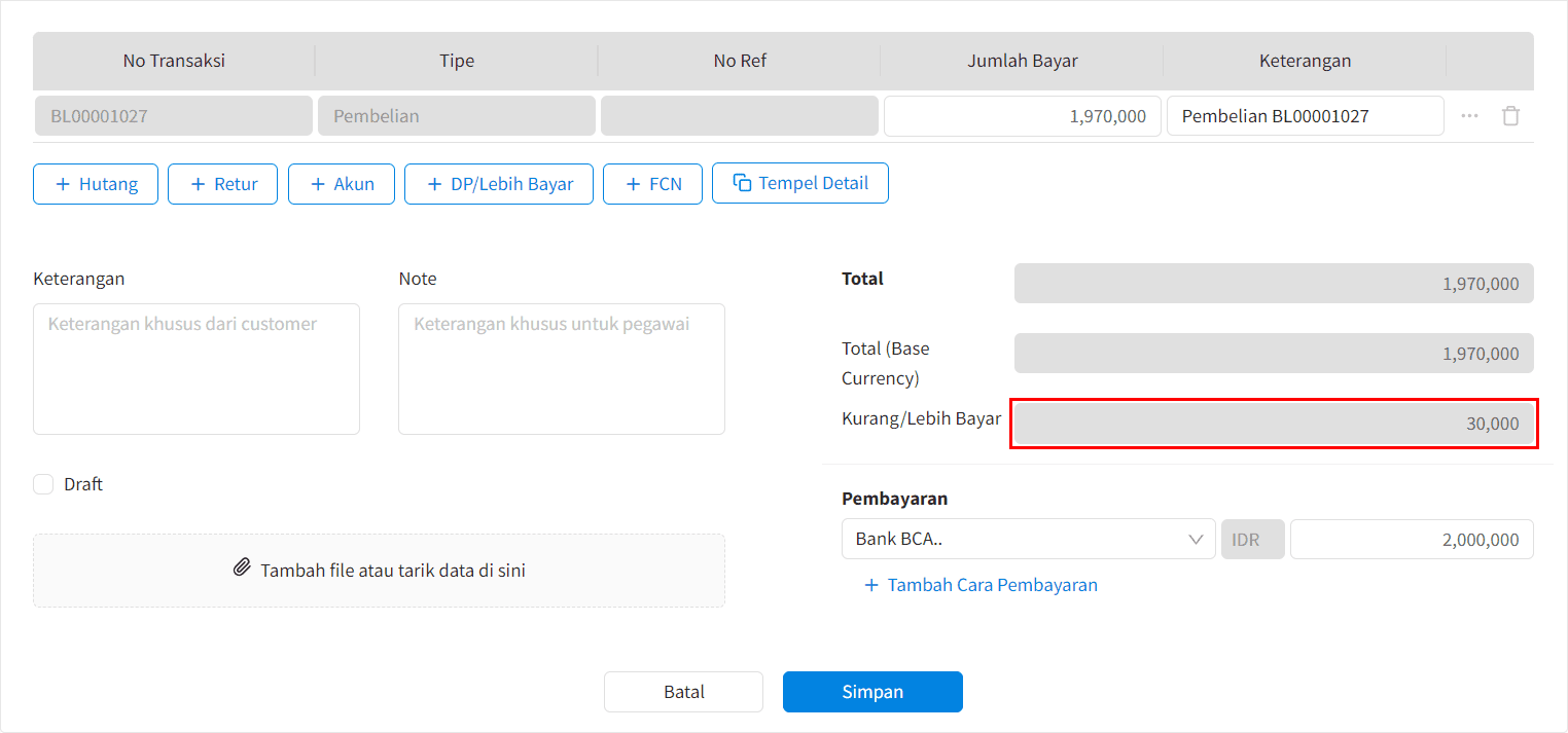 Cara Melakukan Pembayaran Hutang Menggunakan Lebih Bayar Beecloud