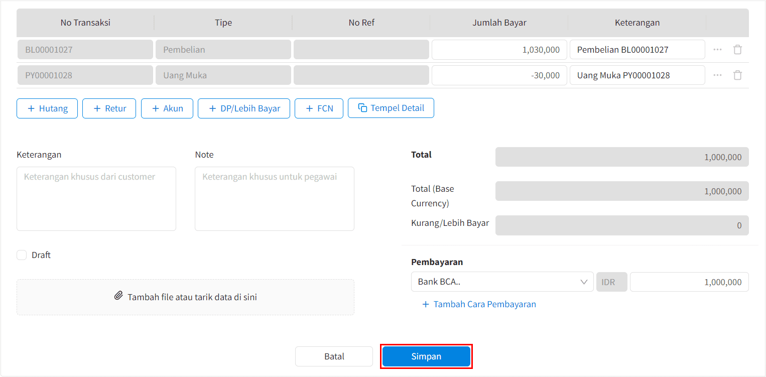 Cara Melakukan Pembayaran Hutang Menggunakan Lebih Bayar Beecloud