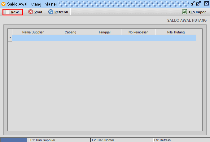 Input Set Saldo Awal Hutang Beeaccounting