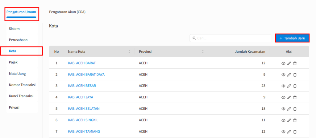 Menambahkan Kota dan Kecamatan Pada Beecloud 3.0